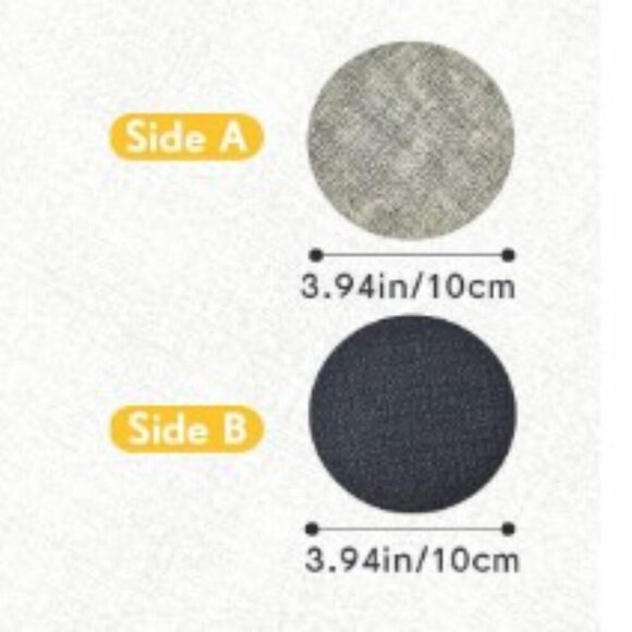 NEW 4 FAUX LEATHER PLACEMATS & COASTERS REVERSIBLE HEAT-RESISTANT BLACK & GRAY - Picture 4 of 13